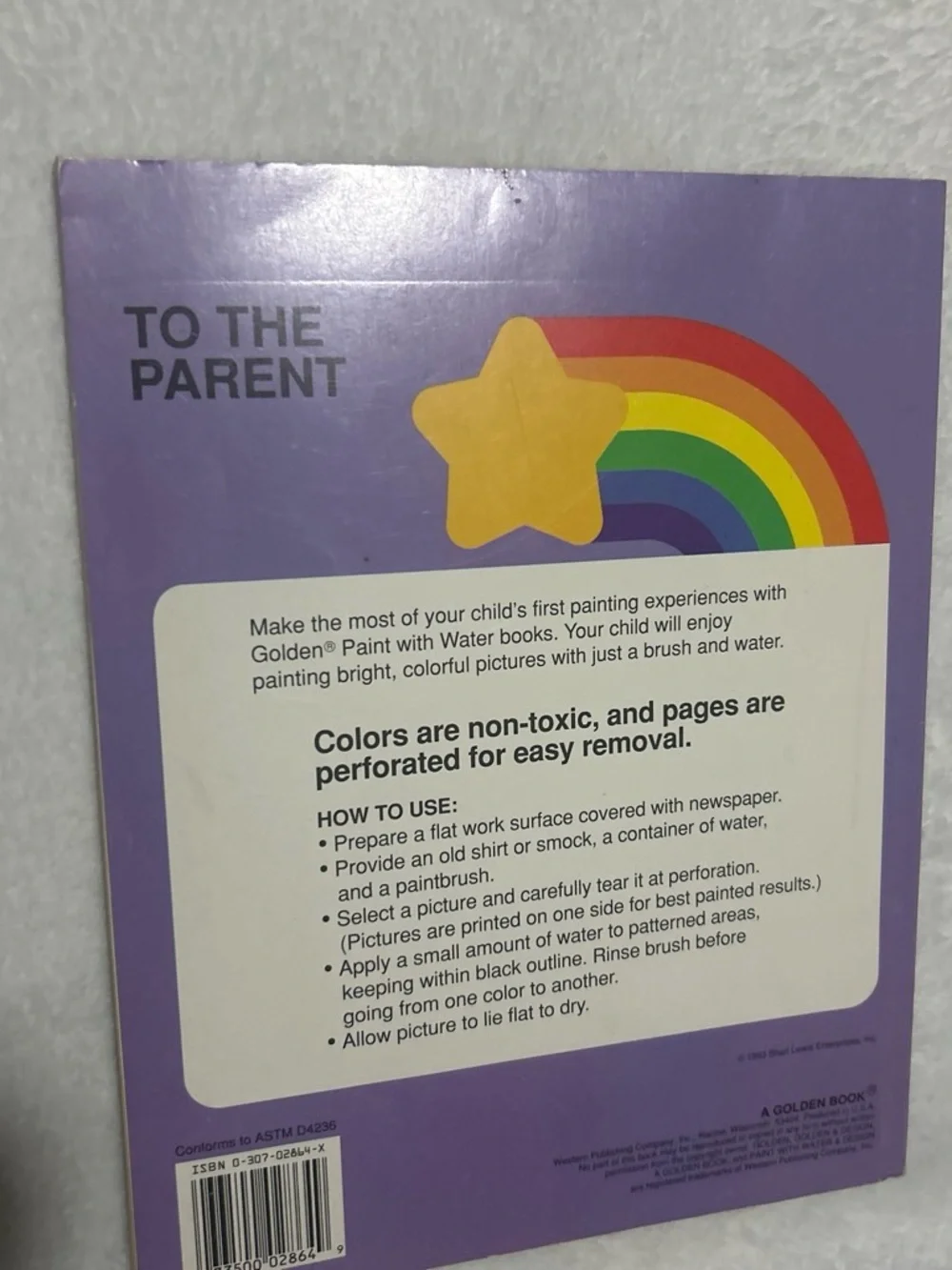 Vintage Lamb Chop Paint With Water Kids Activity Book - Purple